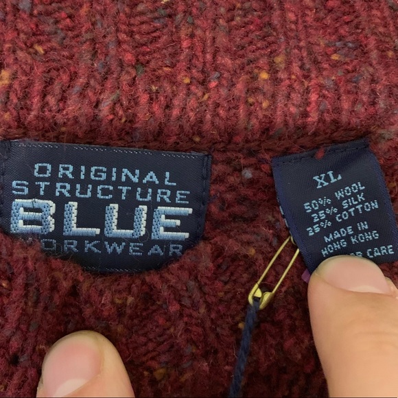 NWT VTG Structure Blue Workwear Crewneck Sweater - Picture 4 of 7